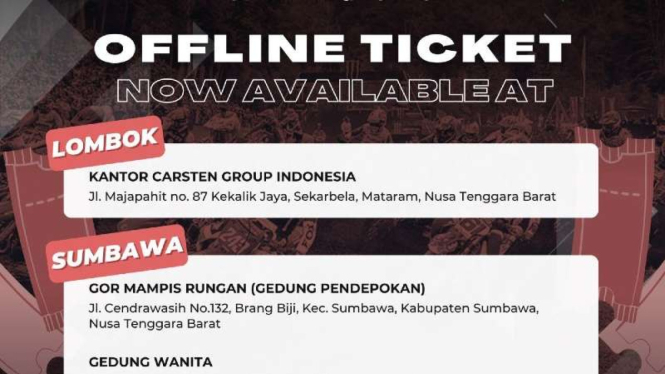 Penjualan tiket offline MXGP Sumbawa dan Lombok