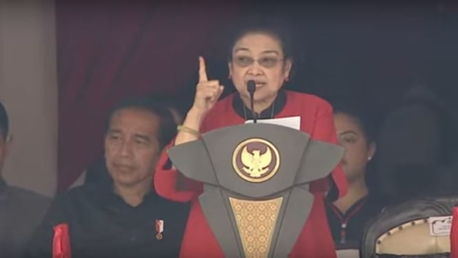 Ketua Umum PDIP Megawati Soekarnoputri di acara Puncak Bulan Bung Karno di GBK