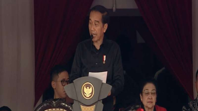 Presiden Joko Widodo atau Jokowi di acara puncak peringatan Bulan Bung Karno