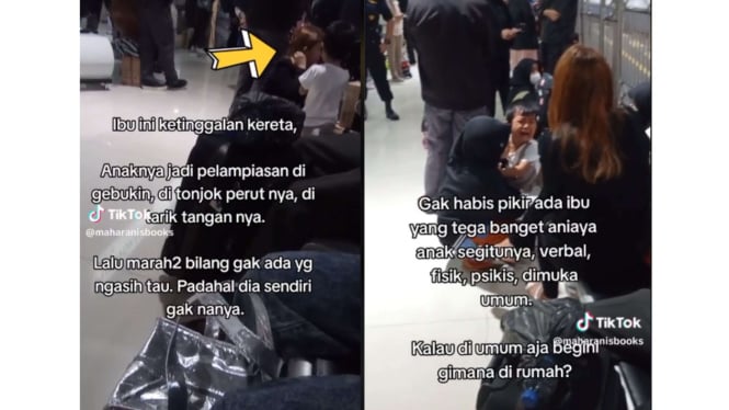 Viral ibu maki anaknya gegara ketinggalan kereta