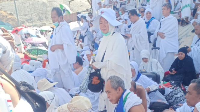 Jemaah Haji asal Indonesia di Muzdalifah