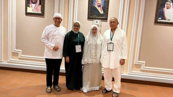 Bacapres Anies Baswedan bertemu dengan Ketua DPP PDIP Puan Maharani saat ibadah haji.