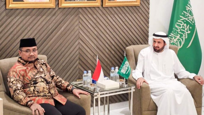 Menag Yaqut Cholil Qoumas temui Menteri Haji Umrah Arab Saudi Taufiq F Al Rabiah