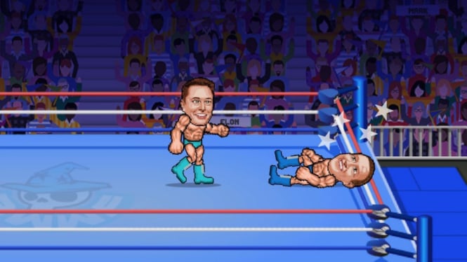 Game simulasi pertarungan antara Elon Musk dan Mark Zuckerberg.
