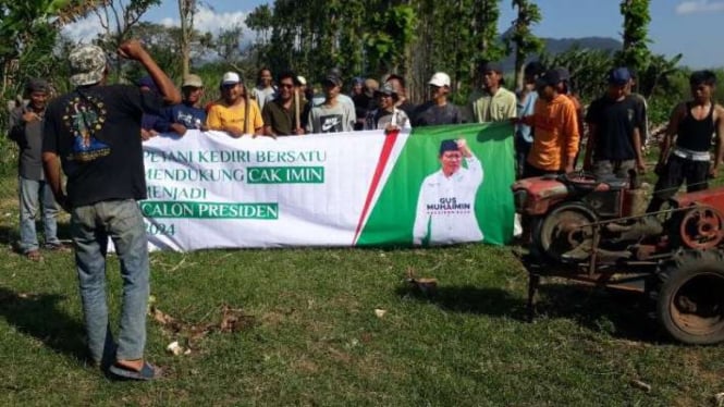 Deklarasi dukungan dari petani kepada Ketua Umum PKB Muhaimin Iskandar untuk maju dalam Pemilu 2023 di Kediri, Jawa Timur, Rabu, 5 Juli 2023.