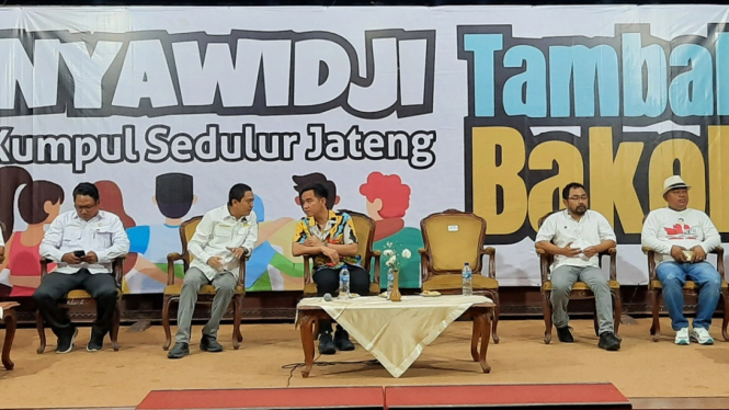 Wali Kota Solo Gibran Rakabuming hadiri acara relawan yang dukung jadi cawapres.