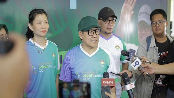 Ketua Umum PKB Muhaimin Iskandar atau Cak Imin di Sport Center DPR