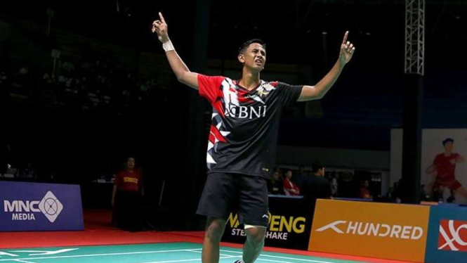 Tunggal putra Indonesia Alwi Farhan di Kejuaraan Badminton Junior Asia 2023