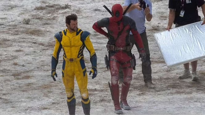 Hugh Jackman dan Ryan Reynolds syuting film Deadpool 3