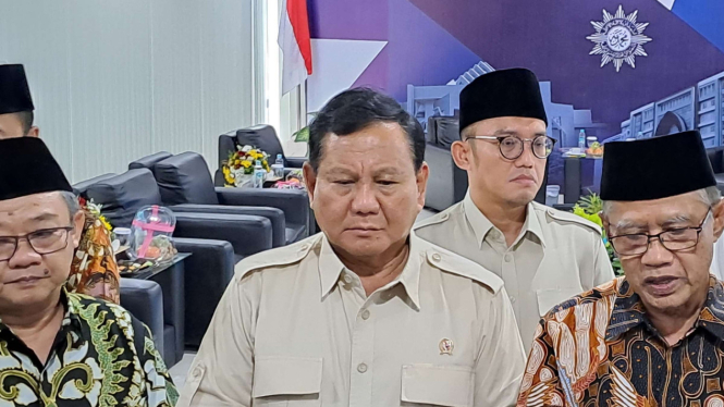 Ketum PP Muhammadiyah Haedar Nashir, Prabowo Subianto dan Abdul Mu'ti