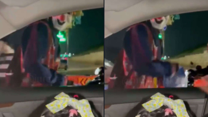 Viral Badut Ngamen di Jalan Tiba-tiba Pukul Pintu Mobil
