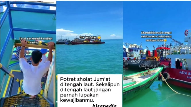 Keadaan Sholat Jumat Ditengah Laut