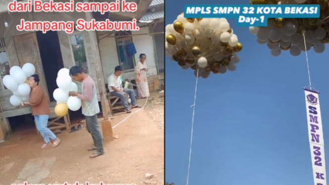 Balon Tanda Masuk Sekolah Baru dari Bekasi Terbang Sampai ke Jampang Sukabumi