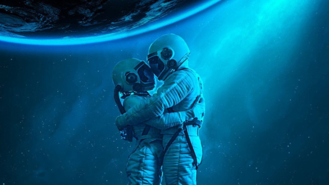 Ilustrasi seks di luar angkasa.