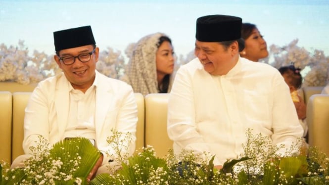 Ridwan Kamil bersama Ketum DPP Partai Golkar Airlangga Hartarto