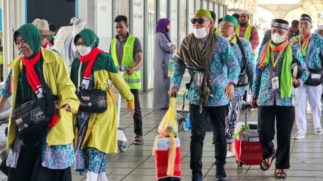 Kepulangan jemaah haji dari bandara Ameer Mohammad Bin Abdul Aziz, Madinah