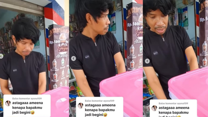 Penjual cappuccino cincau mirip Atta Halilintar.