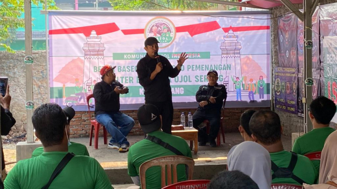 Komunitas ojol Dirikan Posko Pemenangan Ganjar Pranowo di Serang