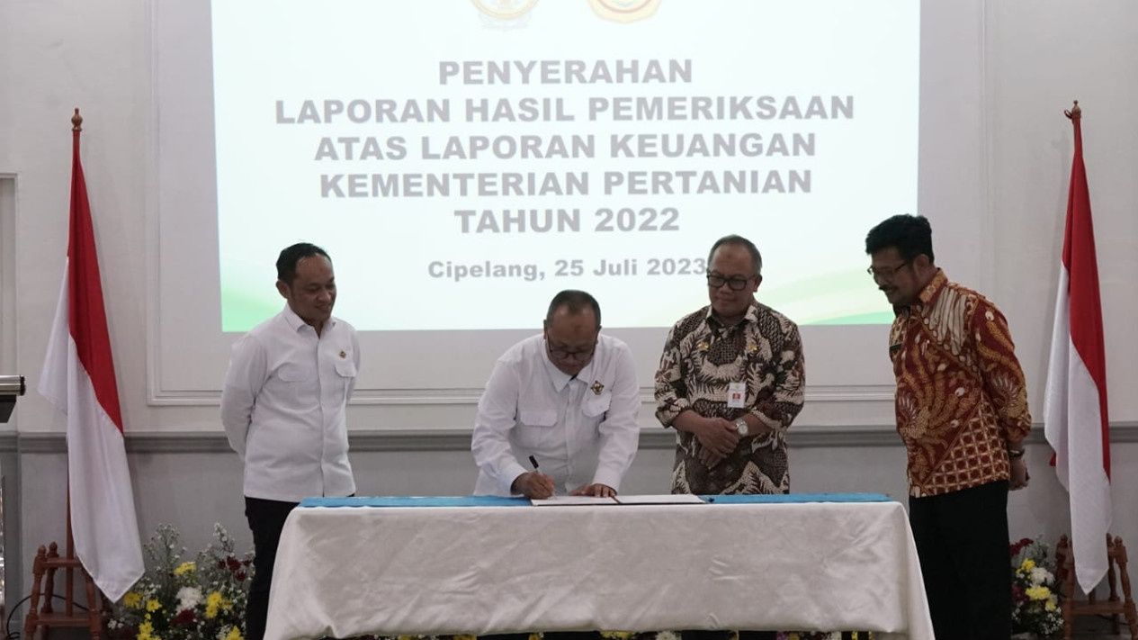 Foto Bpk Ri Sebut Laporan Keuangan Kementan Tahun Layak Diapresiasi