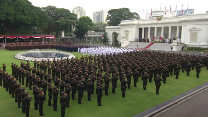 Pelantikan Perwira TNI-Polri tahun 2023 di Istana Merdeka Jakarta