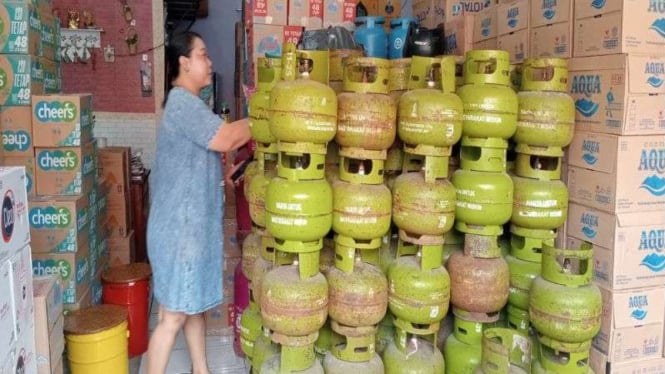 Pangkalan LPG 3 kilogram di Desa Tambakrejo, Kabupaten Jombang, Jatim.