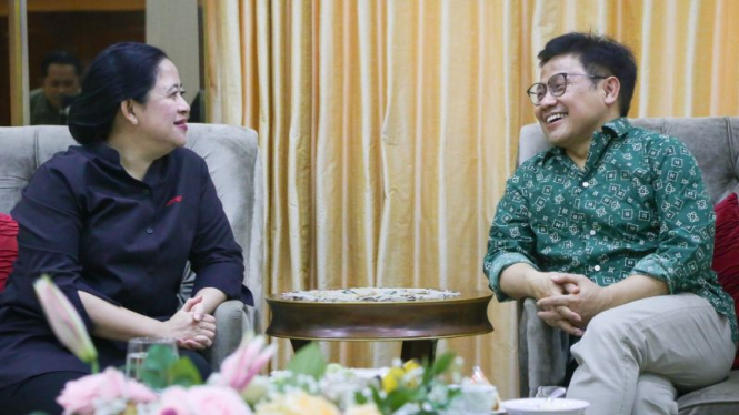 Ketua DPP PDIP Puan Maharani bertemu dengan Ketum PKB Cak Imin.