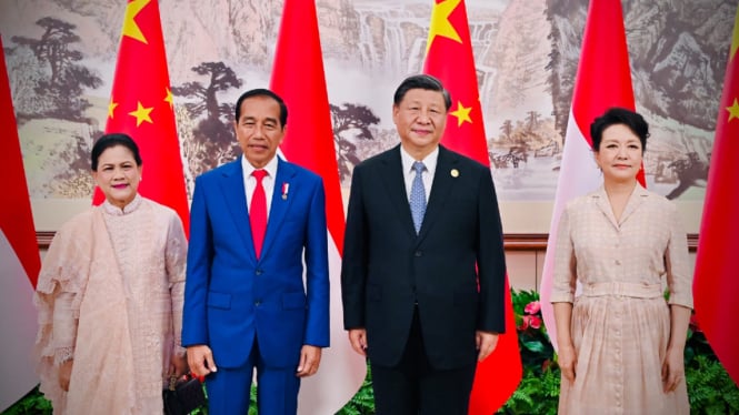 Pertemuan bilateral Presiden Jokowi dan Presiden China, Xi Jinping.