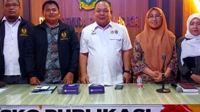 Pengurus Pelti Sumut saat memberikan keterangan pers persiapan PON 2024