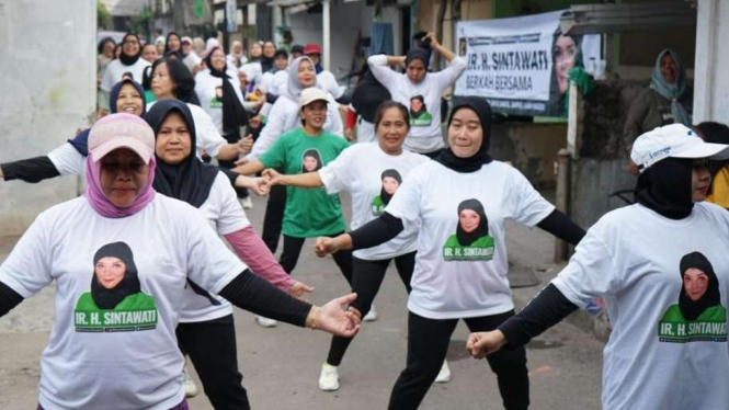 Senam Sehat Relawan Sintawati di Jakarta Selatan