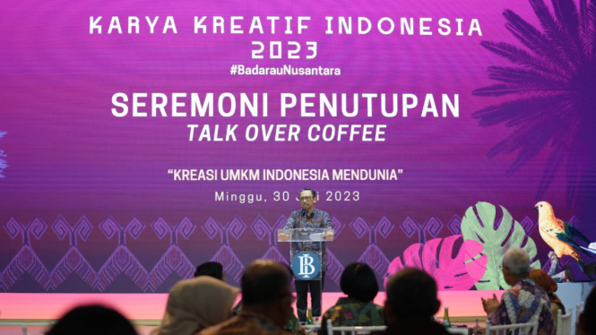 Deputi Gubernur Bank Indonesia, Juda Agung di seremoni penutupan Karya Kreatif Indonesia (KKI) 2023.