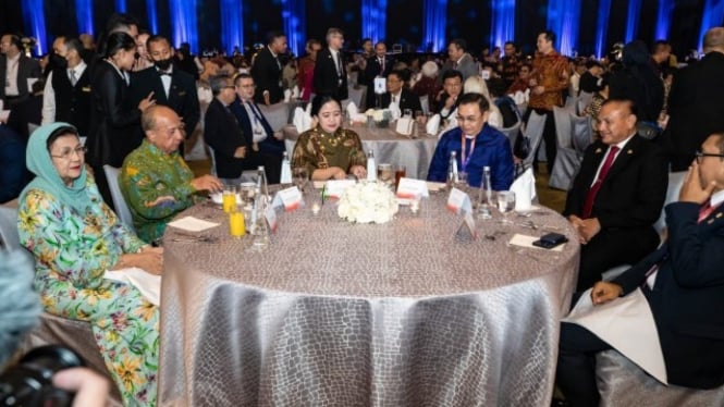 Ketua DPR RI sekaligus Presiden AIPA tahun 2023, Puan Maharani saat Gala Dinner