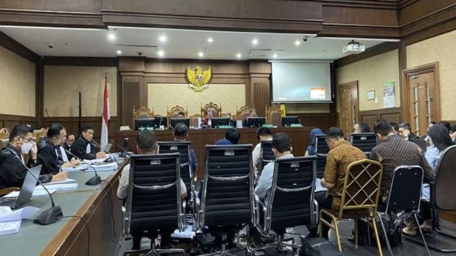 Sidang kasus korupsi BTS di Pengadilan Tindak Pidana Korupsi (Tipikor) Jakarta