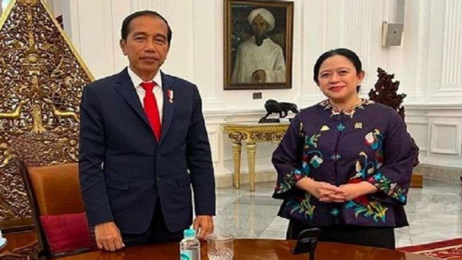 Presiden Jokowi bertemu Ketua DPR RI Puan Maharani di Istana Negara