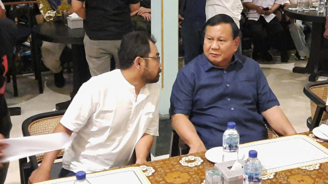 Koordinator Nasional Relawan Gibran, Kuat Hermawan bertemu dengan Prabowo Subianto.