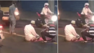 Viral Pria Gresik Sholat di Tengah Jalan Raya, Netizen: Syarat Sholat Berakal