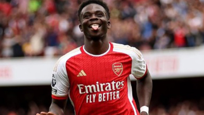 Selebrasi Bukayo Saka