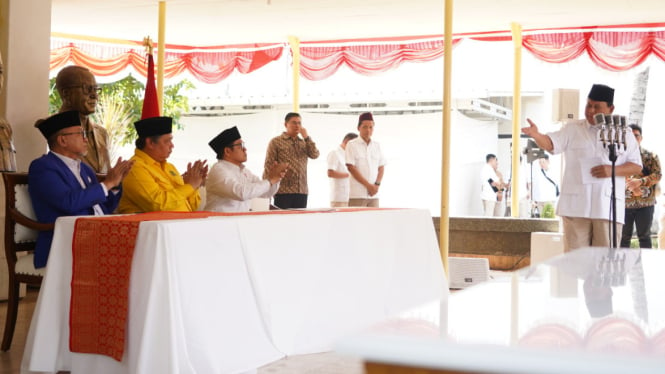 Golkar dan PAN saat deklarasi dukung  bacapres Prabowo Subianto.