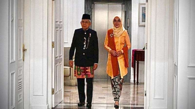 Wakil Presiden Ma’ruf Amin beserta istri Wury Ma’ruf Amin