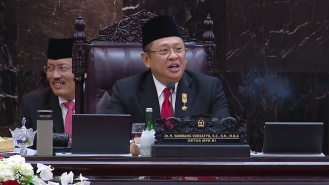 Ketua MPR Bambang Soesatyo saat membuka sidang tahunan MPR 2023