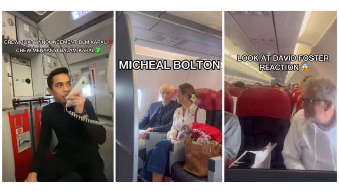 David Foster dan Michael Bolton naik AirAsia ke Singapura