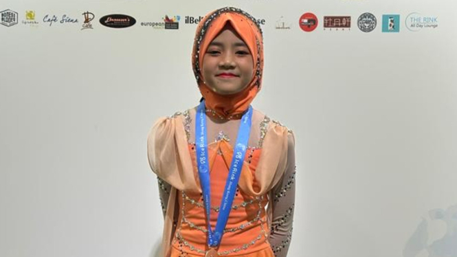 Atlet Ice Skating muda Indonesia, Mikaila Kaia Fathima.