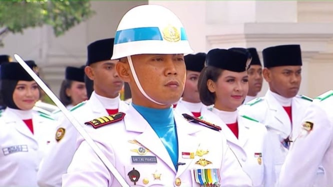 Komandan Kompi Paskibraka Kapten Mar Ganteng Prakoso