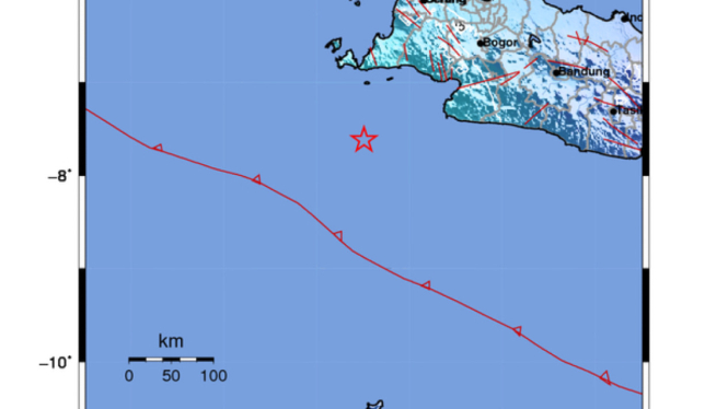 Gempa dengan kekuatan yang dimutakhirkan menjadi magnitudo 5,7 mengguncang wilayah Banten pada pukul 11:28 WIB Kamis, 17 Agustus 2023.
