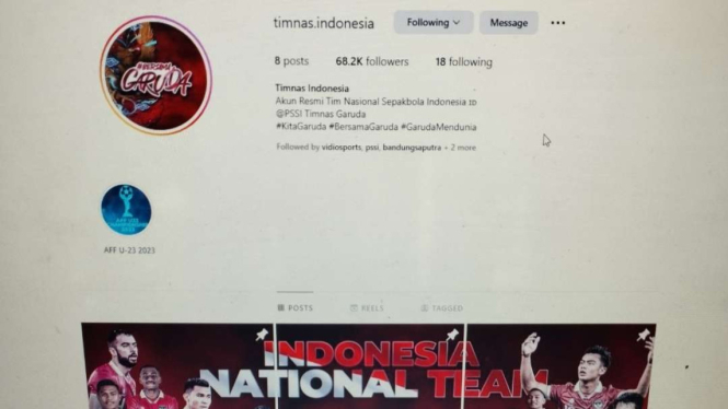 Akun resmi Timnas Indonesia (@timnas.indonesia)