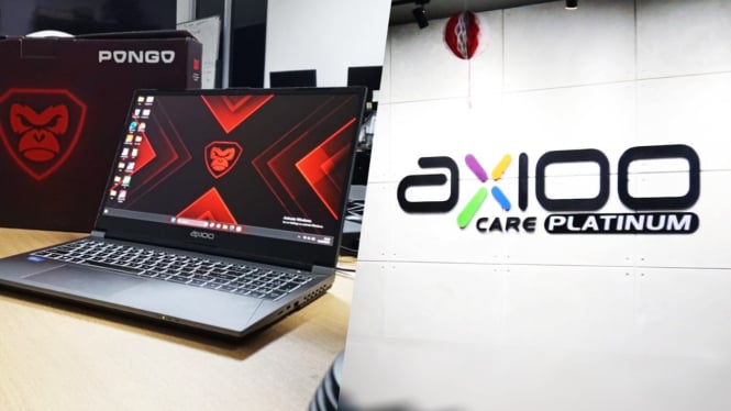 Laptop gaming Axioo Pongo dan Axioo Care Platinum.