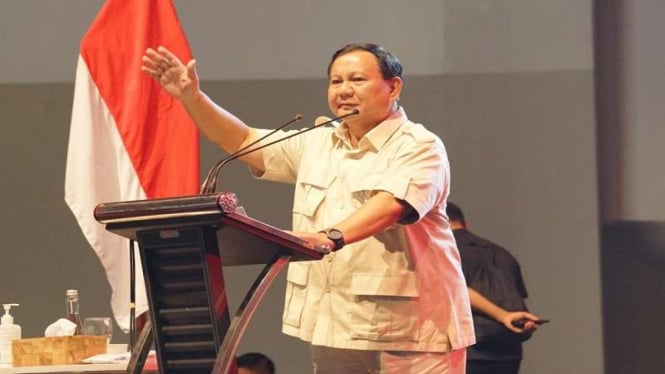 Prabowo Subianto di acara Relawan 