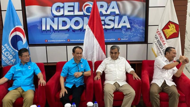 Elite Gerindra dipimpin Ahmad Muzani mendatangi markas Partai Gelora