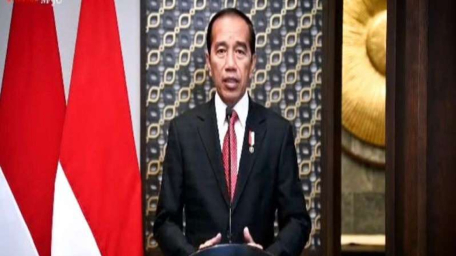 Tangkapan layar-Presiden RI Joko Widodo saat menyampaikan sambutan dalam AMMTC.