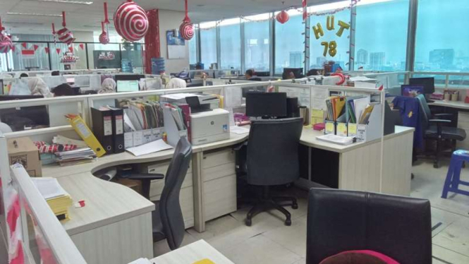 Penampakan salah satu ruang kerja di Pemprov DKI Jakarta saat kebijakan WFH
