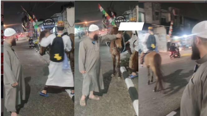 Viral Seorang Pria di Jakarta Ini Selalu Pergi Naik Kuda